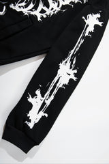 Skeleton Graphic Washed Pullover Hoodie