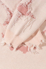 Raw Hem Skull Jacquard Oversized Sweater