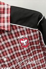 Crest Script Embroidered Plaid Long Sleeve Shirt