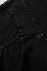 Studded Distressed Collar Washed Oversized Tee