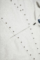 Rhinestone Panel Washed Hooded Coat