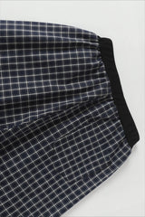 Plaid Button Front Straight Leg Pants
