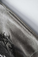 Fleece Fur Hood Gothic Zip Hoodie