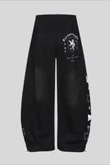 Washed Script Barrel Leg Sweatpants