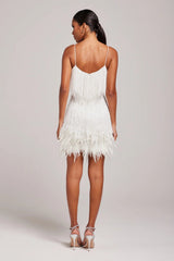 JOYCEL - MODERN FEATHERED PARTY DRESS