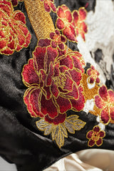 Dragon Embroidered Satin Bomber Jacket