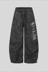 Rhinestone Curved Wide Leg Sweatpants
