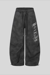 Rhinestone Curved Wide Leg Sweatpants