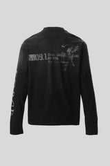 Distressed Number Graphic Long Sleeve T-Shirt