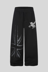 Pegasus Star Embroidered Wide Leg Sweatpants