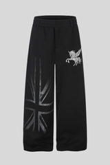 Pegasus Star Embroidered Wide Leg Sweatpants