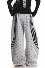 All Over Star Stripe Barrel Leg Sweatpants