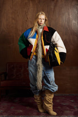 Color Block Sherpa Patch Pocket Coat