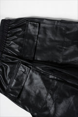 Coated Layered Pocket Flared Cargo Pants