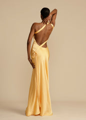 AVEEKO - ELEGANT SATIN CURVE DRESS