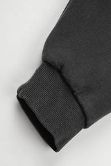 Studded Panel Washed Hooded Zip Coat