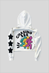Chasing Money Cropped Graphic Hoodie