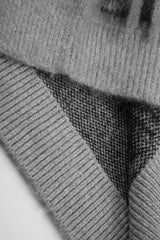 Typography Graphic Relaxed Knit Cardigan