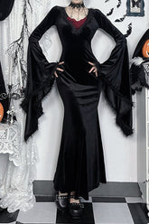 Elegant Open Back Gothic Dress