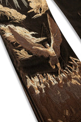 Eagle Angel Embroidered Wide Leg Jeans