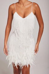 JOYCEL - MODERN FEATHERED PARTY DRESS