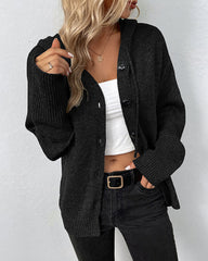 FERNANDA - SOLID HOODED JACKET WITH DRAWSTRINGS