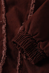 Washed Raw Seam Zip Up Jacket
