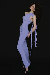 One-Shoulder Backless High-Waist Bodycon Maxi Dress