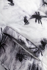 Spider Print Cat Ear Mask Hood Puffer Jacket