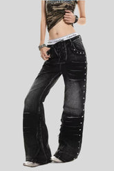 Vintage Washed Straight Leg Streetwear Jeans