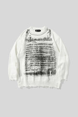 Graffiti Typography Distressed Sweater