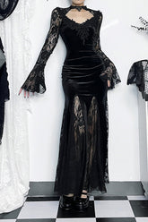 Sheer Lace Mermaid Gothic Dress