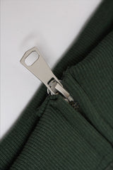 Applique Typography Suede Zip Hoodie