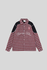 Crest Script Embroidered Plaid Long Sleeve Shirt