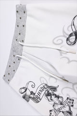 Rhinestone Graphic Patch Wide Leg Sweatpants