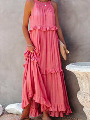 Robyn - Halter Ruffle Maxi Dress