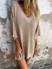 MARIGOLD - V-NECK CROCHET SWEATER