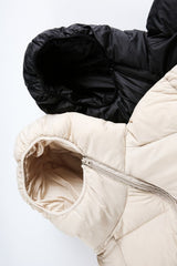 Asymmetric Quilted Hooded Puffer Jacket