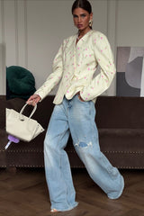 Romantic Floral V-Neck Coat