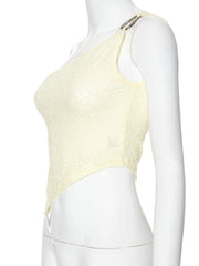 Bring It Down One Shoulder Top Cream