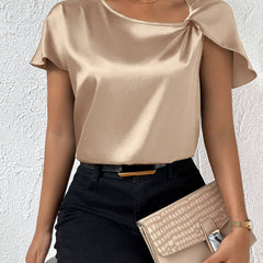 LEASA - FASHION FORWARD SHOULDER ACCENT BLOUSE
