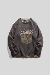 Layered Mountain Graphic Relaxed Sweater