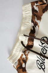 Camo Panel Wide Leg Sweatpants