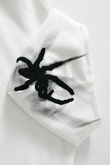 Flocked Spider Snap Hem Hoodie