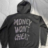 Rhinestone Letter Zipper Hoodie