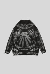 Gothic Eye Skull All Over Crew Neck Sweater