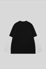 Grunge Eye Graphic Contrast Layered Tee