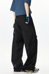 Contrast Panel Technical Wide Leg Pants