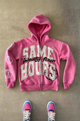 Same Hours Varsity Full Zip Hoodie