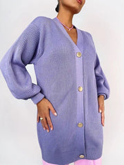 Solid Loose Knit Cardigan
